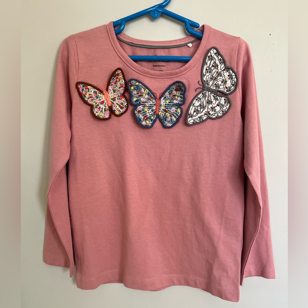 Mini Boden Almond Pink Butterflies 3D Appliqué T-Shirt
, 5-6y